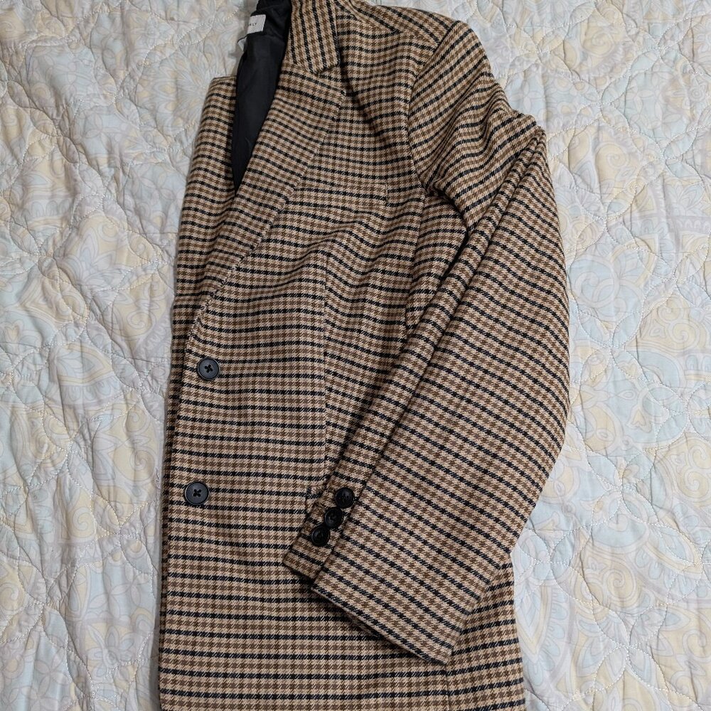 Free Assembly Houndstooth Plaid Blazer Womens Small Oversized Lined Classic - Picture 2 of 14